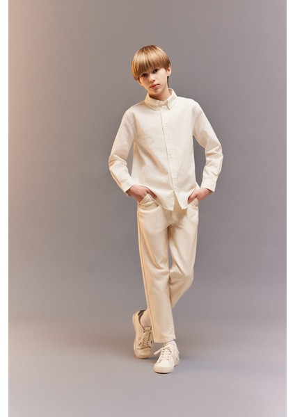 Erkek Çocuk Balloon Fit Standart Paça Twill Pantolon B6709A825SP