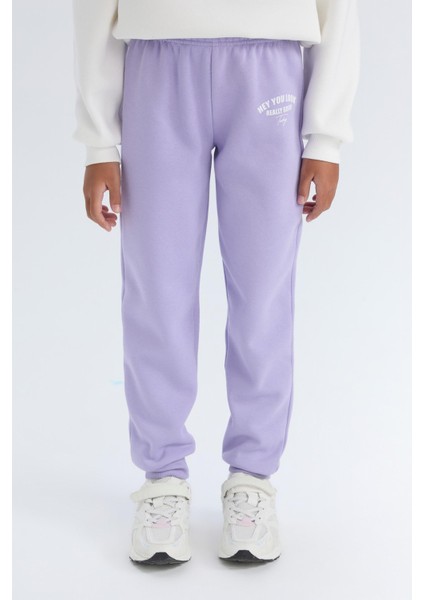 Kız Çocuk Beli Paçası Lastikli Baskılı Jogger Eşofman Altı D2293A824WN fırsatları