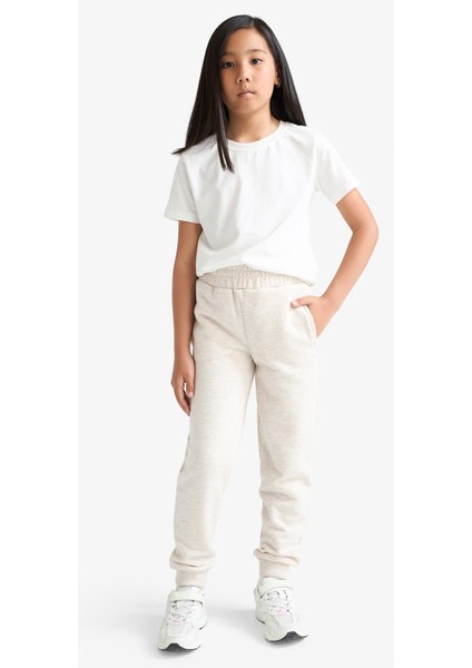 Kız Çocuk Standart Fit Basic Düz Beli Lastikli Okul Jogger Eşofman Altı Y1226A625AU