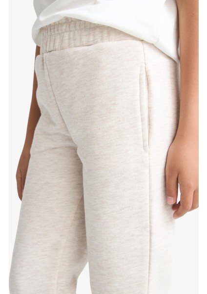Kız Çocuk Standart Fit Basic Düz Beli Lastikli Okul Jogger Eşofman Altı Y1226A625AU