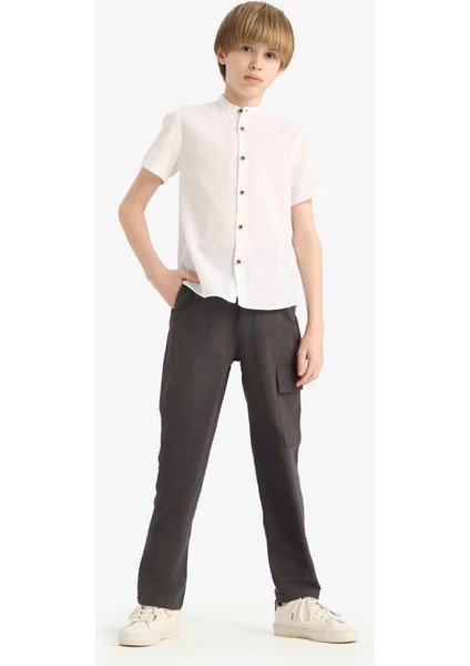 Erkek Çocuk Standart Paça Keten Karışımlı Pantolon D7688A825SP modelleri