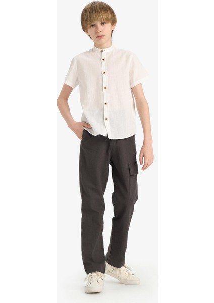 Erkek Çocuk Standart Paça Keten Karışımlı Pantolon D7688A825SP fırsatları