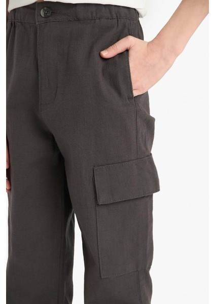 Erkek Çocuk Standart Paça Keten Karışımlı Pantolon D7688A825SP