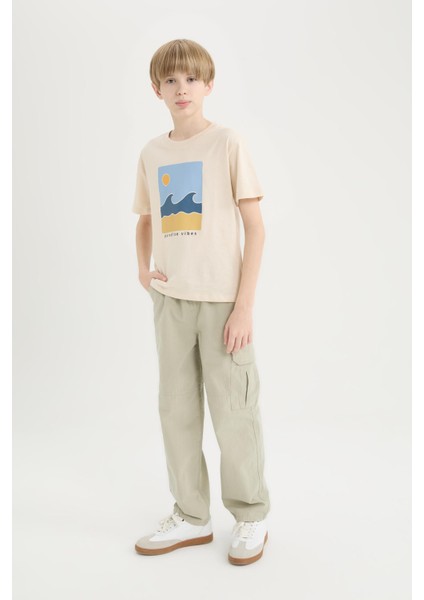 Erkek Çocuk Loose Fit Standart Paça Gofre Dokulu Pantolon D7794A825SP modelleri