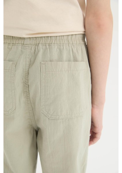 Erkek Çocuk Loose Fit Standart Paça Gofre Dokulu Pantolon D7794A825SP