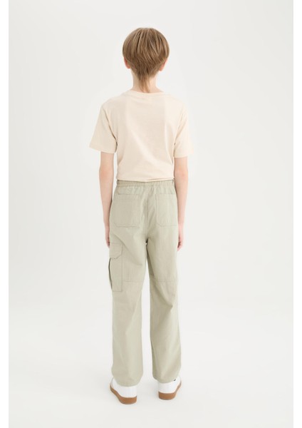 Erkek Çocuk Loose Fit Standart Paça Gofre Dokulu Pantolon D7794A825SP