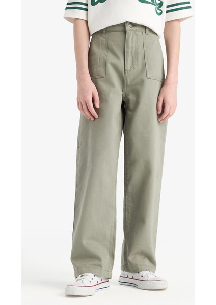 Erkek Çocuk Wide Leg Standart Paça Gabardin Pantolon D7796A825SP indirimleri