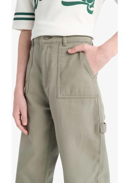 Erkek Çocuk Wide Leg Standart Paça Gabardin Pantolon D7796A825SP