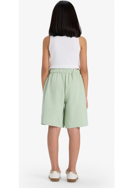 Kız Çocuk Beli Lastikli Basic Düz Şort B0847A825HS