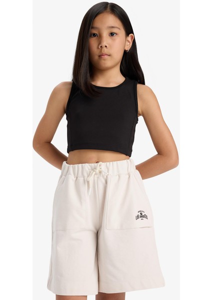Kız Çocuk Beli Lastikli Basic Düz Şort B0847A825HS fırsatları
