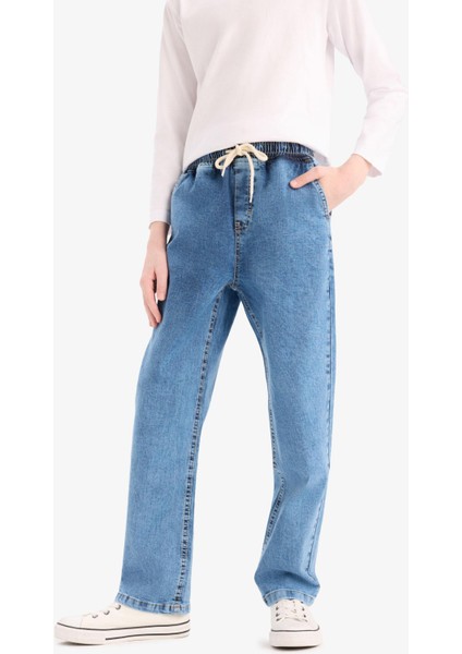 Erkek Çocuk Straight Fit Esnek Bantlı Paça Jean Pantolon E1051A825SP fırsatları