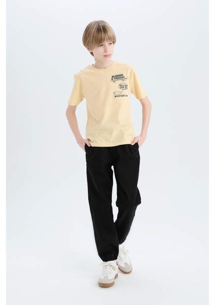 Erkek Çocuk Jogger Fit Esnek Bantlı Paça Jean Pantolon D6552A825SP