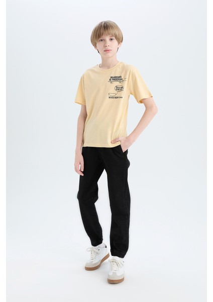Erkek Çocuk Jogger Fit Esnek Bantlı Paça Jean Pantolon D6552A825SP modelleri
