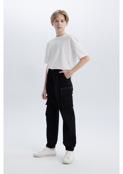 Erkek Çocuk Kargo Jogger Standart Paça Gabardin Pantolon D6313A825SP fırsatları