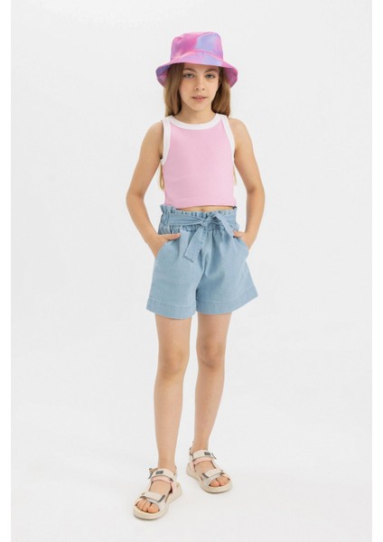 Kız Çocuk Paperbag Jean Şort C9302A824SM