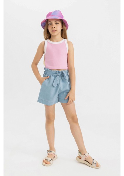 Kız Çocuk Paperbag Jean Şort C9302A824SM modelleri