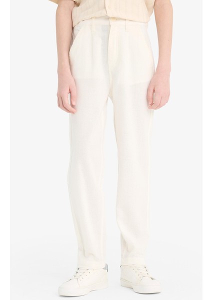 Erkek Çocuk Carrot Fit Standart Paça Keten Görünümlü Pantolon E5828A825SM indirimleri