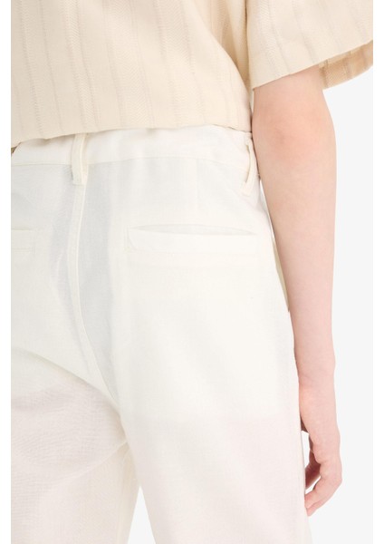 Erkek Çocuk Carrot Fit Standart Paça Keten Görünümlü Pantolon E5828A825SM