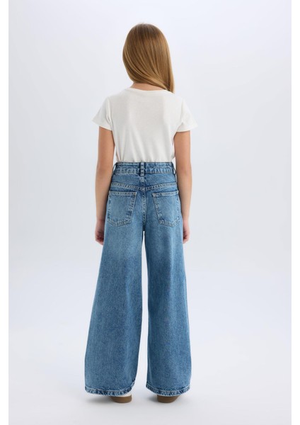 Kız Çocuk Wide Leg Geniş Bol Paça Jean Pantolon D9697A825SM