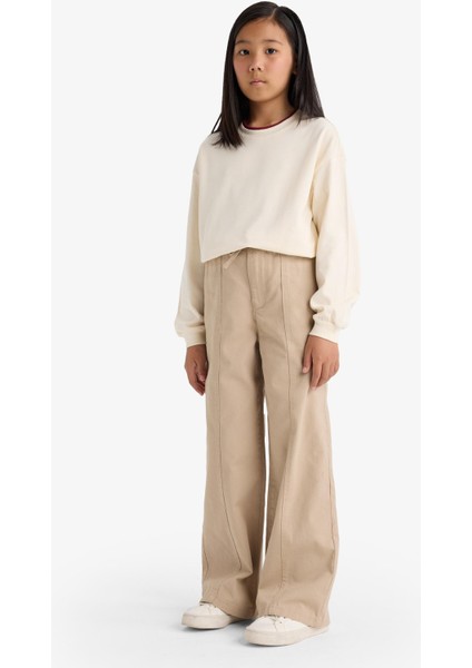 Kız Çocuk Wide Leg Geniş Paça Pamuklu Okul Pantolonu fiyatları