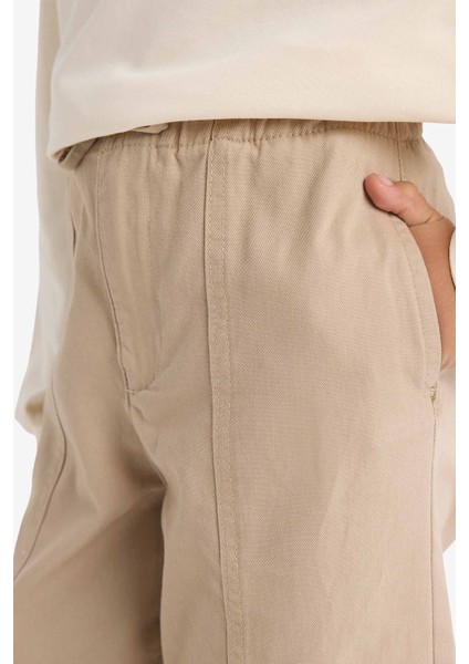 Kız Çocuk Wide Leg Geniş Paça Pamuklu Okul Pantolonu indirimleri