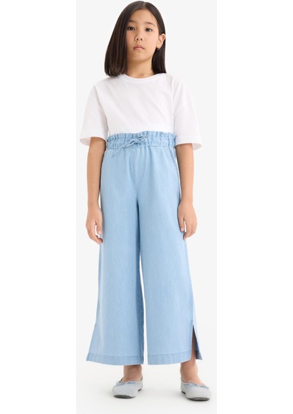 Kız Çocuk Culotte Geniş Paça Jean Pantolon D7102A825SM indirimleri