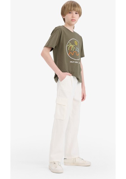 Erkek Çocuk Wide Leg Standart Paça Gabardin Pantolon E1586A825SM