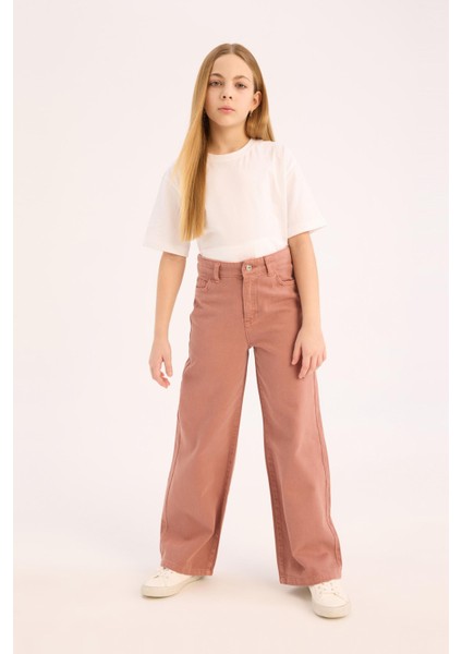 Kız Çocuk Wide Leg Geniş Paça Pamuklu Pantolon D9131A825SM fiyatları