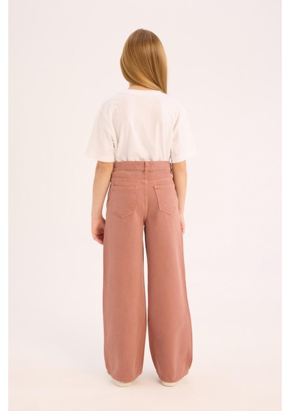 Kız Çocuk Wide Leg Geniş Paça Pamuklu Pantolon D9131A825SM indirimleri