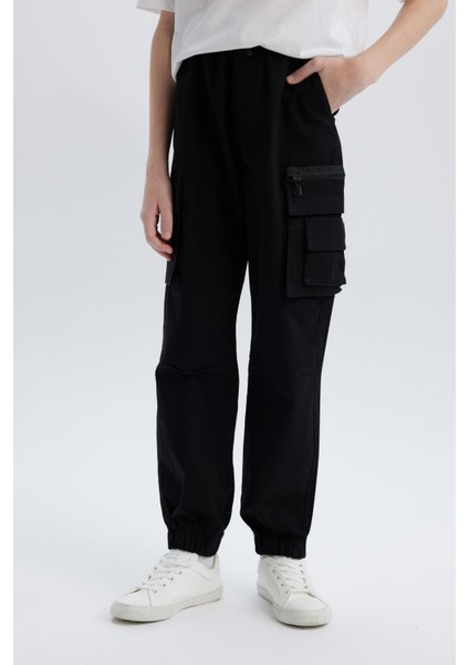 Erkek Çocuk Kargo Jogger Standart Paça Gabardin Pantolon D6313A825SP