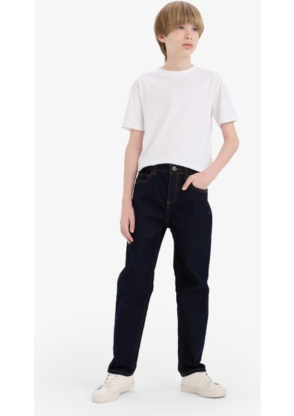Erkek Çocuk Straight Fit Düz Paça Jean Pantolon D6474A825SM indirimleri