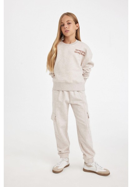 Kız Çocuk Kargo Cepli Beli Paçası Lastikli Jogger Eşofman Altı modelleri