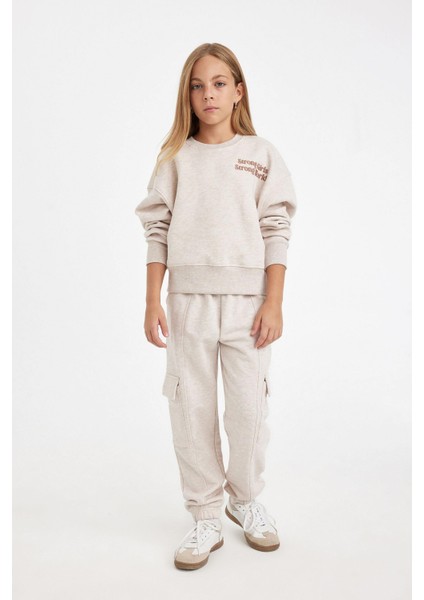 Kız Çocuk Kargo Cepli Beli Paçası Lastikli Jogger Eşofman Altı fırsatları