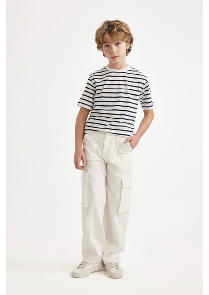 Erkek Çocuk Kargo Fit Düz Paça Jean Pantolon B5744A824SM indirimleri
