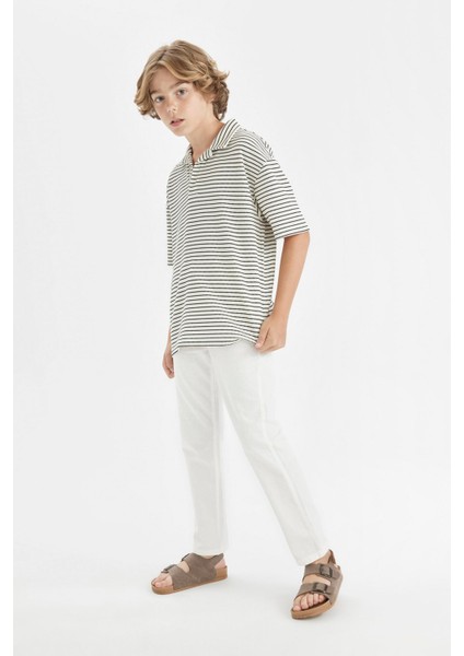 Erkek Çocuk Standart Paça Keten Görünümlü Pantolon C2981A824SM modelleri