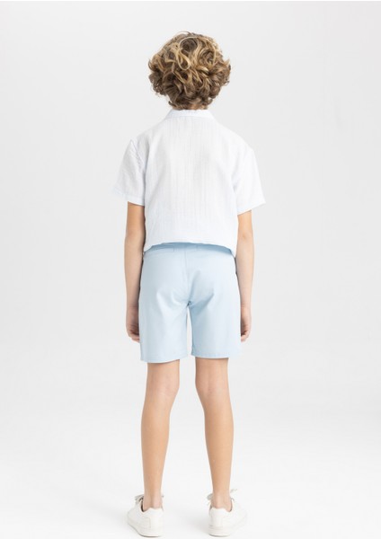 Erkek Çocuk Cepli Basic Düz Gabardin Şort C2955A824SM