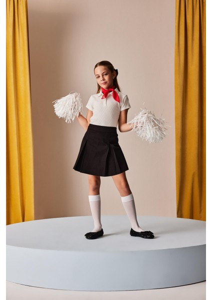 Kız Çocuk Basic Düz Gabardin Şort Etek E0643A825SM