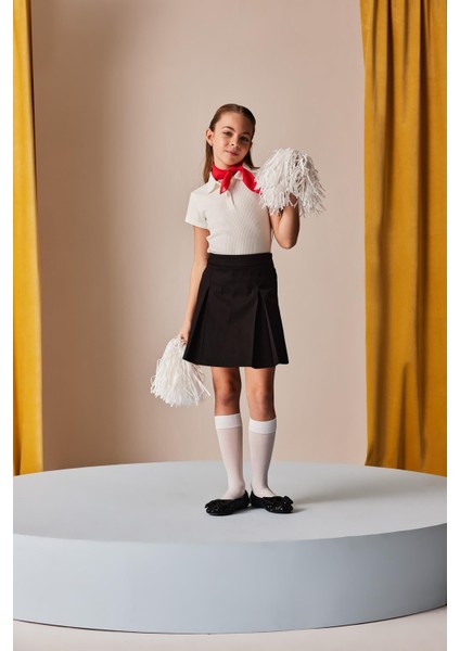 Kız Çocuk Basic Düz Gabardin Şort Etek E0643A825SM fiyatları