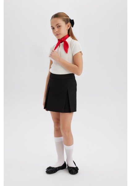 Kız Çocuk Basic Düz Gabardin Şort Etek E0643A825SM indirimleri