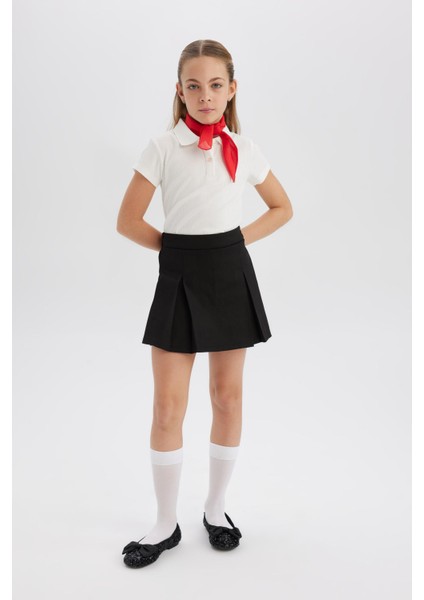 Kız Çocuk Basic Düz Gabardin Şort Etek E0643A825SM