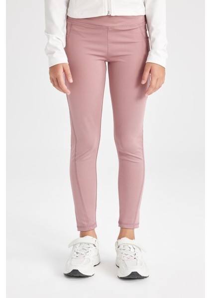 Kız Çocuk Basic Düz Standart Boy Cepli Tayt C9638A824AU fırsatları