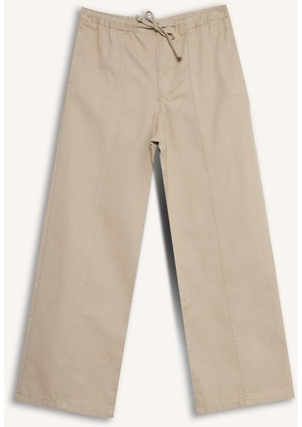 Kız Çocuk Wide Leg Geniş Paça Pamuklu Okul Pantolonu