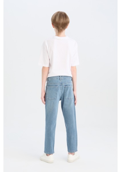 Erkek Çocuk Straight Fit Düz Paça Basic Düz Jean Pantolon