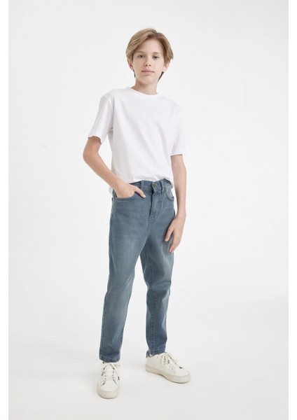Erkek Çocuk Balloon Fit Dar Paça Cepli Jean Pantolon C5705A824WN modelleri