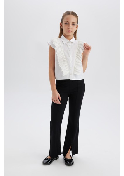 Kız Çocuk Flare Fit Yırtmaçlı Pantolon B6893A825SM fırsatları