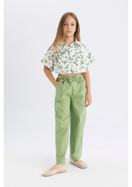 Kız Çocuk Wide Leg Geniş Paça Pamuklu Pantolon B5045A824HS fiyatları