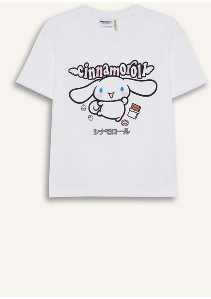 Kız Çocuk Hello Kitty Relax Fit Bisiklet Yaka Kısa Kollu Tişört F5815A825HS
