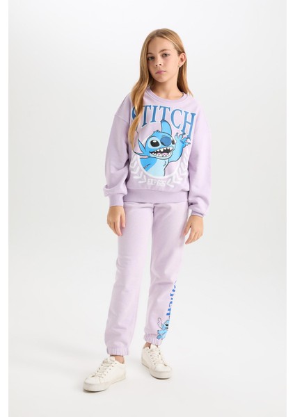 Kız Çocuk Disney Lilo & Stitch Beli Lastikli Standart Fit Jogger Eşofman Altı D3224A824WN