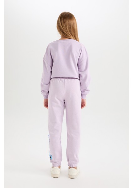 Kız Çocuk Disney Lilo & Stitch Beli Lastikli Standart Fit Jogger Eşofman Altı D3224A824WN