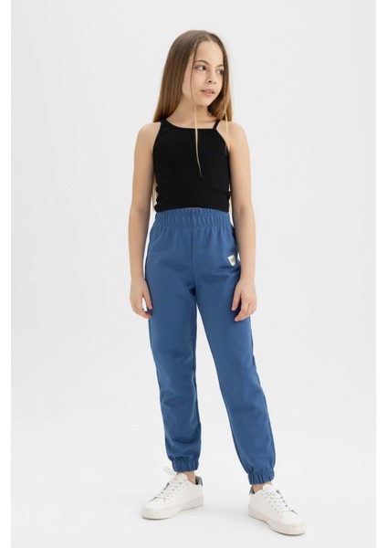 Kız Çocuk Dokuma Etiketli Beli ve Paçası Lastikli Jogger Eşofman Altı C4594A824SM fiyatları